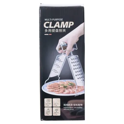 Тертка-затискач двостороння з нержавіючої сталі 9*4*24 см