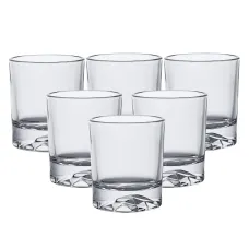 Набор стаканов для виски из толстого стекла 6 штук по 250 мл, прозрачный