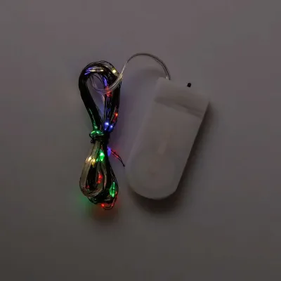 Гірлянда Роса зелена нитка 30 LED довжина 3 м на батарейках, мультиколор