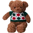 Мягкая игрушка Мишка в зеленом свитере с пледом 110*150см, коричневый