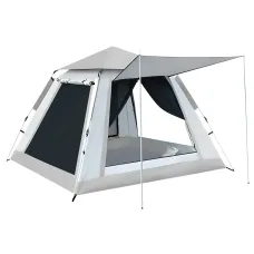Палатка туристическая двухместная 200*200*145 см с тентом, серый