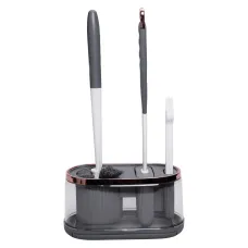 Набор аксессуаров для туалета с подставкой, темно-серый