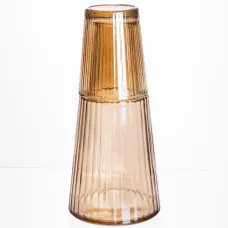 Графин со стаканом-крышкой 800/250 мл рифленый, коричневый