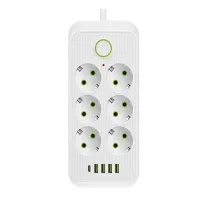 Мережевий фільтр-подовжувач SMART 6 розеток 5 USB 3 метри, білий