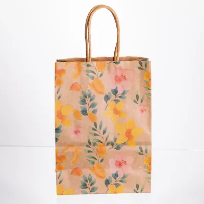 Подарочный пакет 15*8*21 см крафтовый 12 штук в упаковке, желтый