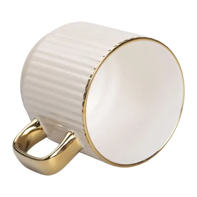 Чашка фарфоровая 300 мл рельефная, бежевый