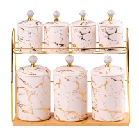 Набір банок для сипучих продуктів 7 штук на металевій підставці