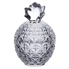 Конфетница стеклянная Ананас из хрустального стекла с крышкой