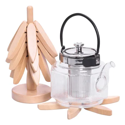 Набор подставок для посуды «Дерево» бамбук 19 см, бежевый