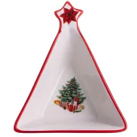Пиала для десертов и закусок Christmas фарфоровая 15*12*4 см