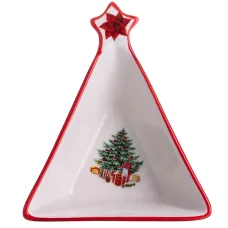 Пиала для десертов и закусок Christmas фарфоровая 15*12*4 см