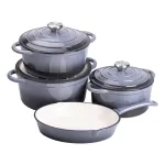 Набор посуды для приготовления чугунный 2/3/4/1 л, серый