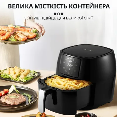 Аэрогриль-фритюрница SOKANY SK-8018 на 5 л с таймером и терморегулятором, черный Аэрогриль-фритюрница SOKANY SK-8018 на 5 л с таймером и терморегулятором, черный