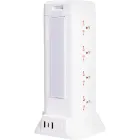 Сетевой фильтр-удлинитель TOWER 12 розеток LED-лампа 3USB + 1PD 4,8 метра