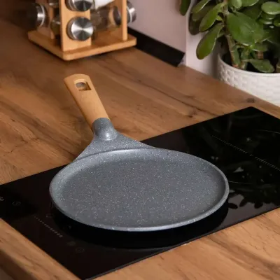Сковорода для млинців MGC з мармуровим антипригарним покриттям 24 см, сірий Сковорода для млинців MGC з мармуровим антипригарним покриттям 24 см, сірий