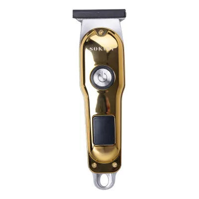 Машинка для стрижки волос аккумуляторная SOKANY SK-LF-9988 с LED-дисплеем, золото