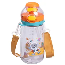  Детская бутылка для напитков 550 мл с ремешком, оранжевый