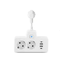 Сетевой фильтр-разветвитель SNAILS 2 розетки LED 4 USB 8 см, белый