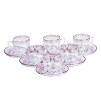 Чайный сервиз на 6 персон стеклянный Clear, розовый