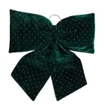 Бант новорічний зі стразами оксамитовий 55*70 см, зелений