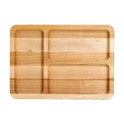 Доска для подачи прямоугольная 25*35 см на 3 секции, ясень