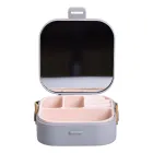 Мини-шкатулка для украшений Mini Box с зеркалом 9х9х3,8 см пластиковая, серый