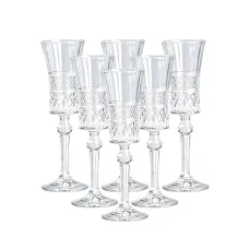 Набор бокалов для шампанского на высокой ножке фигурных 6 штук по 145 мл, прозрачный