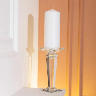 Підсвічник скляний Sylvie crystal з квадратною основою 22.5 см