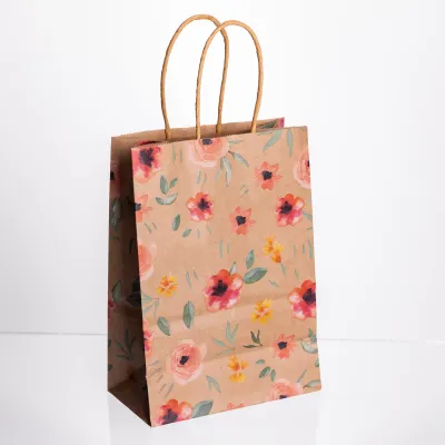 Подарочный пакет 15*8*21 см крафтовый 12 штук в упаковке, красный