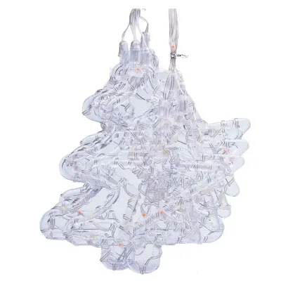 Гірлянда-штора Зірки та ялинки розмір 3*0,9 м 10 фігур, білий