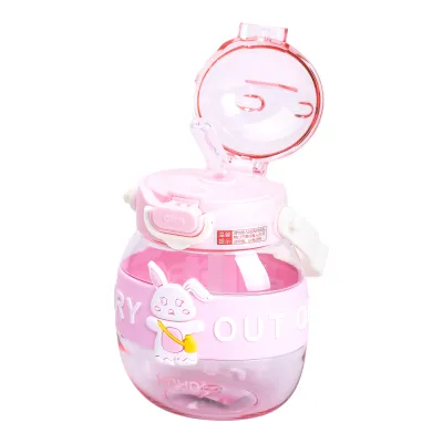 Детская бутылочка для воды 580 мл с ручкой, розовый