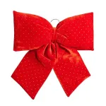 Бант новорічний зі стразами оксамитовий 55*70 см, червоний
