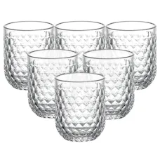 Набор стаканов для напитков 6 штук по 250 мл из хрустального стекла, прозрачный