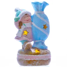 Новогодняя фигурка с подсветкой Малышка с конфетой 12*9*20,5 см
