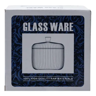 Цукерниця склянна вінтажна зі скляною кришкою