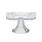 Тортівниця на ніжці із товстого скла 16*16*9 см