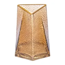 Ваза для цветов Goldland стеклянная 15.5 см, золото