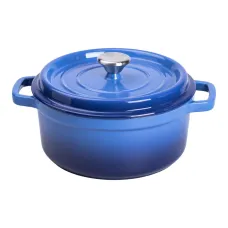 Кокотница чугунная с эмалированным покрытием 3 л, синий