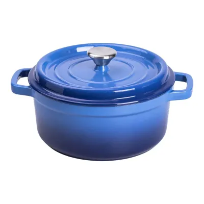 Кокотница чугунная с эмалированным покрытием 3 л, синий