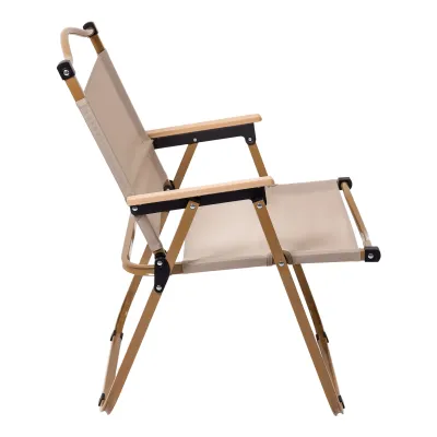 Стілець для кемпінгу складаний 46*54*75 см з алюмінієвим каркасом, бежевий