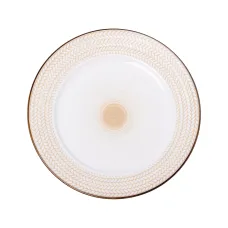 Тарелка обеденная фарфоровая 26 см в стиле ретро, белый