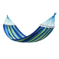 Гамак подвесной тканевый с перекладиной, синий
