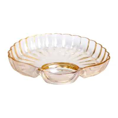 Блюдо для закусок фигурное с соусником 21*19*3 см, коричневый Блюдо для закусок фигурное с соусником 21*19*3 см, коричневый