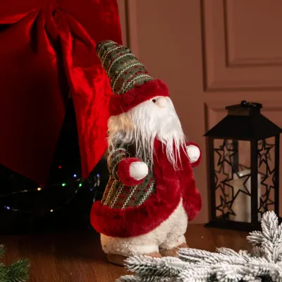 Новорічна фігурка Скандинавський Санта текстильна 21*20*53 см, червоний Новорічна фігурка Скандинавський Санта текстильна 21*20*53 см, червоний