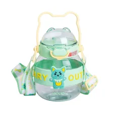 Детская бутылочка для воды 580 мл с ручкой, зеленый