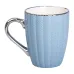 Чашка порцелянова 400 мл зі сріблястою ручкою, блакитний