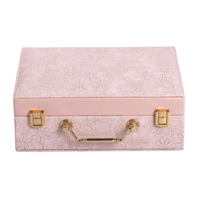 Кейс-органайзер для украшений с накидными замками 24х18,5х8,5 см, розовый Кейс-органайзер для украшений с накидными замками 24х18,5х8,5 см, розовый