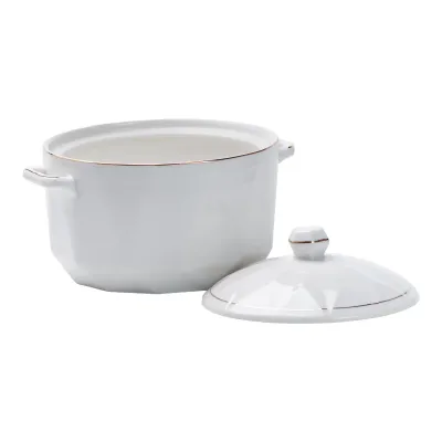 Супница фарфоровая 1 л в скандинавском стиле, белый