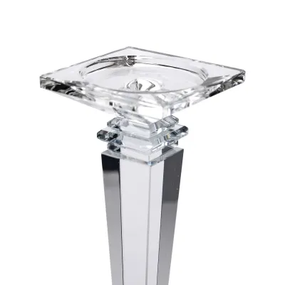 Підсвічник скляний Sylvie crystal з квадратною основою 22.5 см