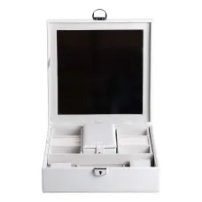 Шкатулка-органайзер для украшений с замком 25х25х8,5 см, белый